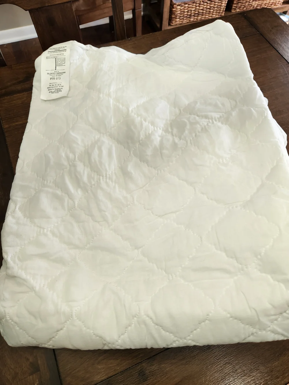 Pillowtek White Quilted Mattress Pad - Soft, Breathable Protection King 78